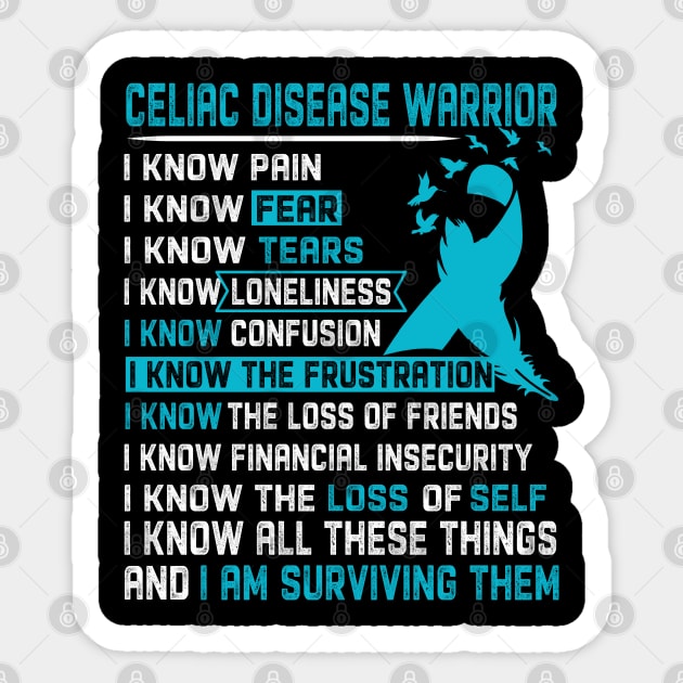 Celiac Disease Awareness Support Celiac Disease Warrior Gifts Sticker by ThePassion99